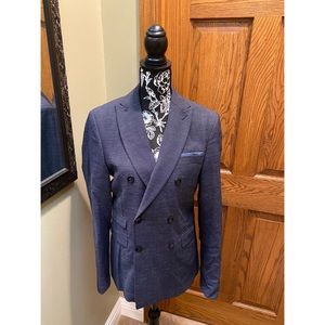 ZARA Man Double Breasted Navy Blazer